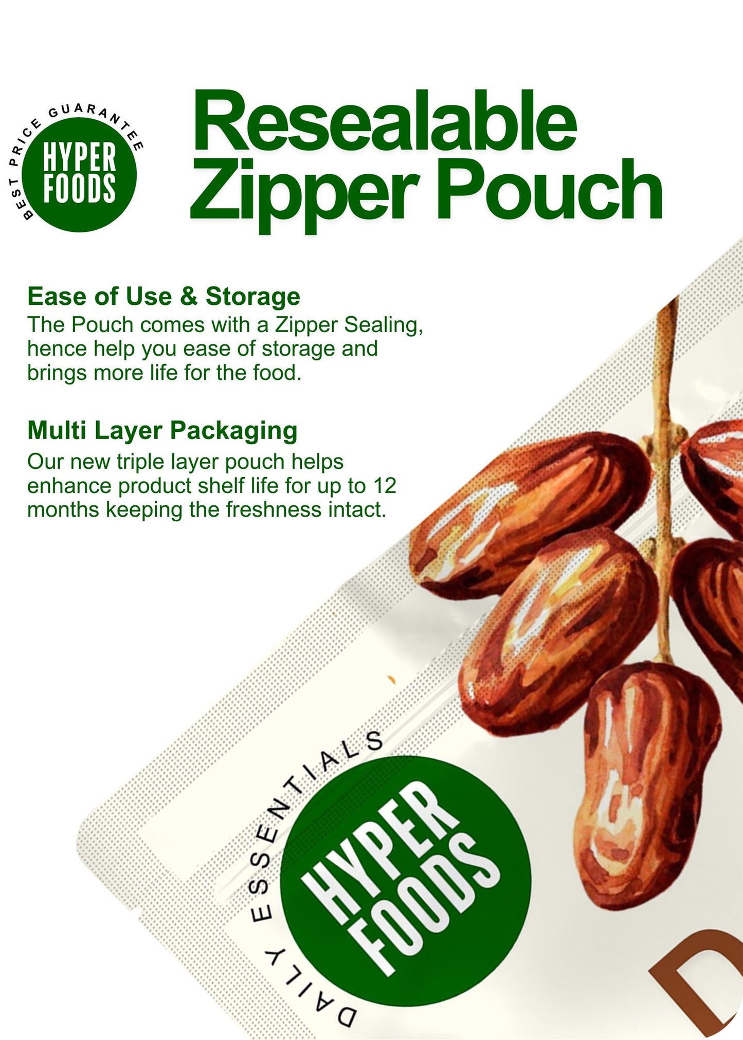 Dates Resealable Pouch 200gm
