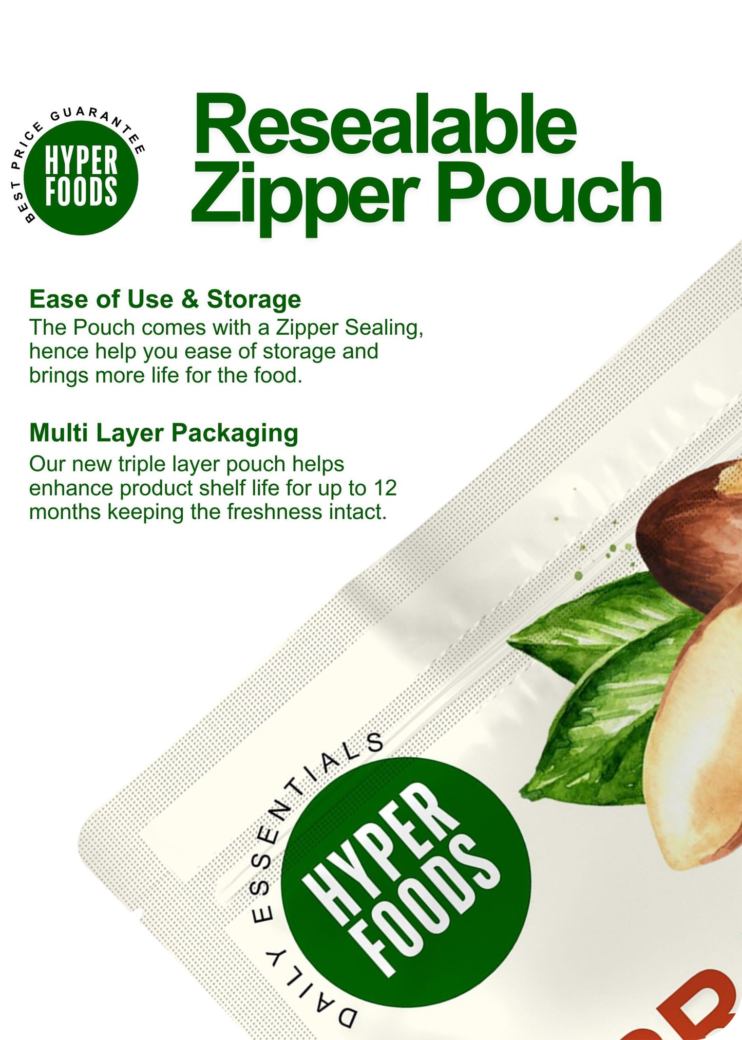 BrazilNuts Resealable Pouch 200gm