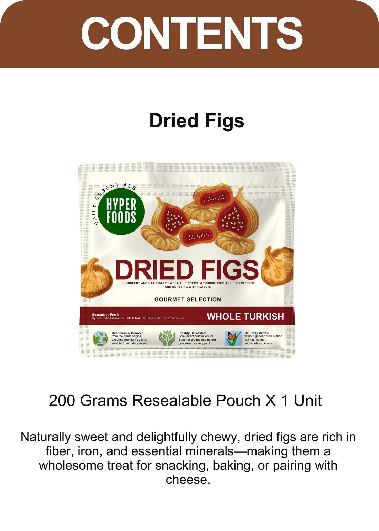 Turkish Figs Resealable Pouch 200gm