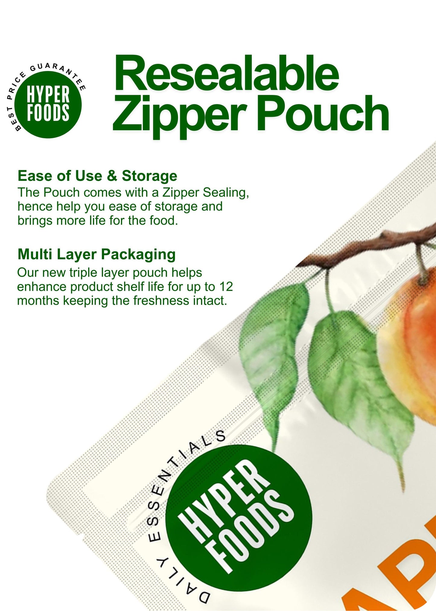 Apricots Resealable Pouch 400gm (200gm x 2 Each)