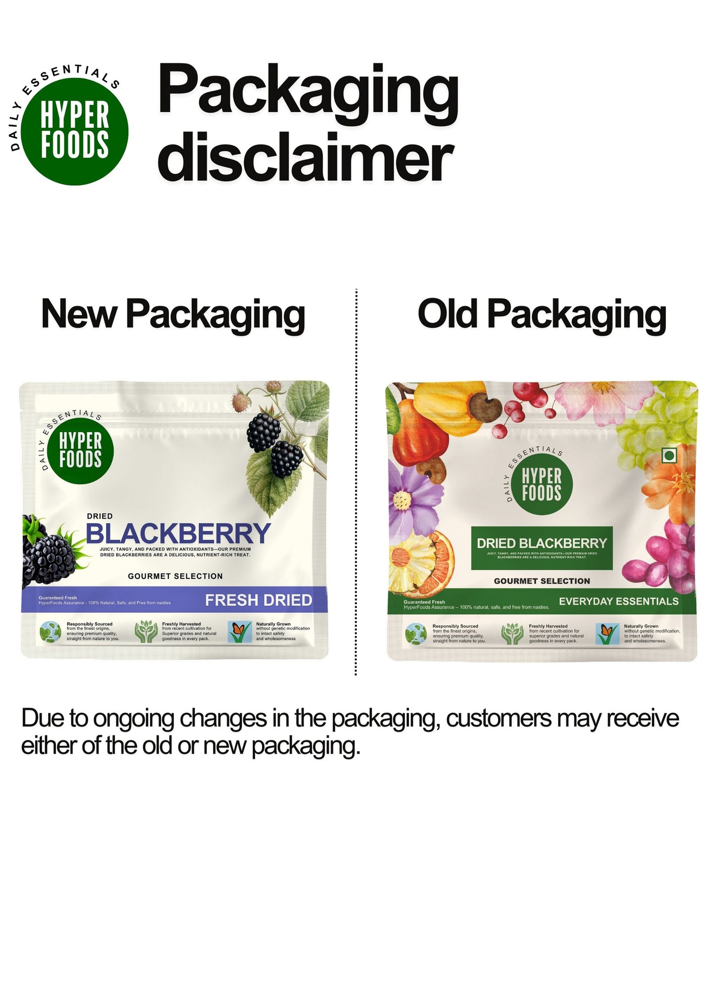 Dried BlackBerry Resealable Pouch 400gm (200gm x 2 Pack)