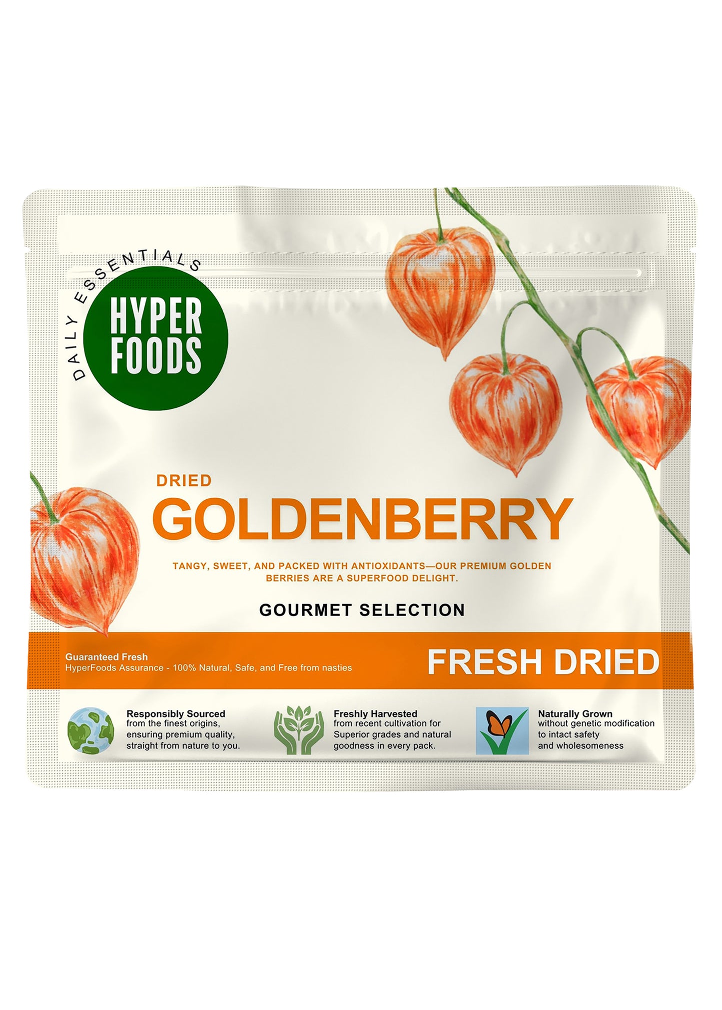 Dried GoldenBerry Resealable Pouch 400gm (200gm x 2 Pack)