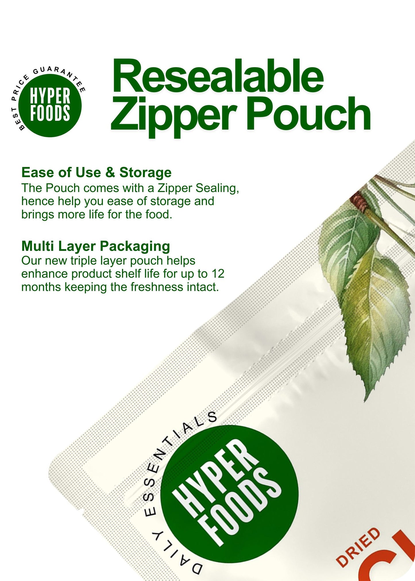 Dried Cherry Resealable Pouch 200gm