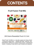Fruit Fusion Trail Mix Resealable Pouch 400 Grams (200gm x 2 Pack)