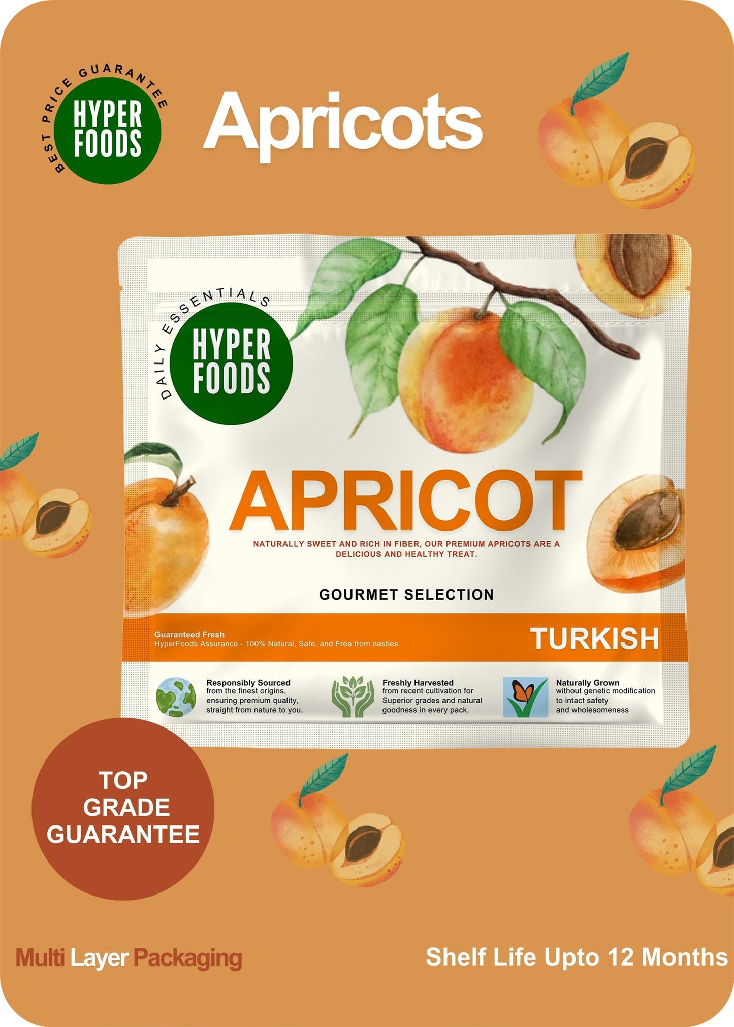 Apricots Resealable Pouch 200gm
