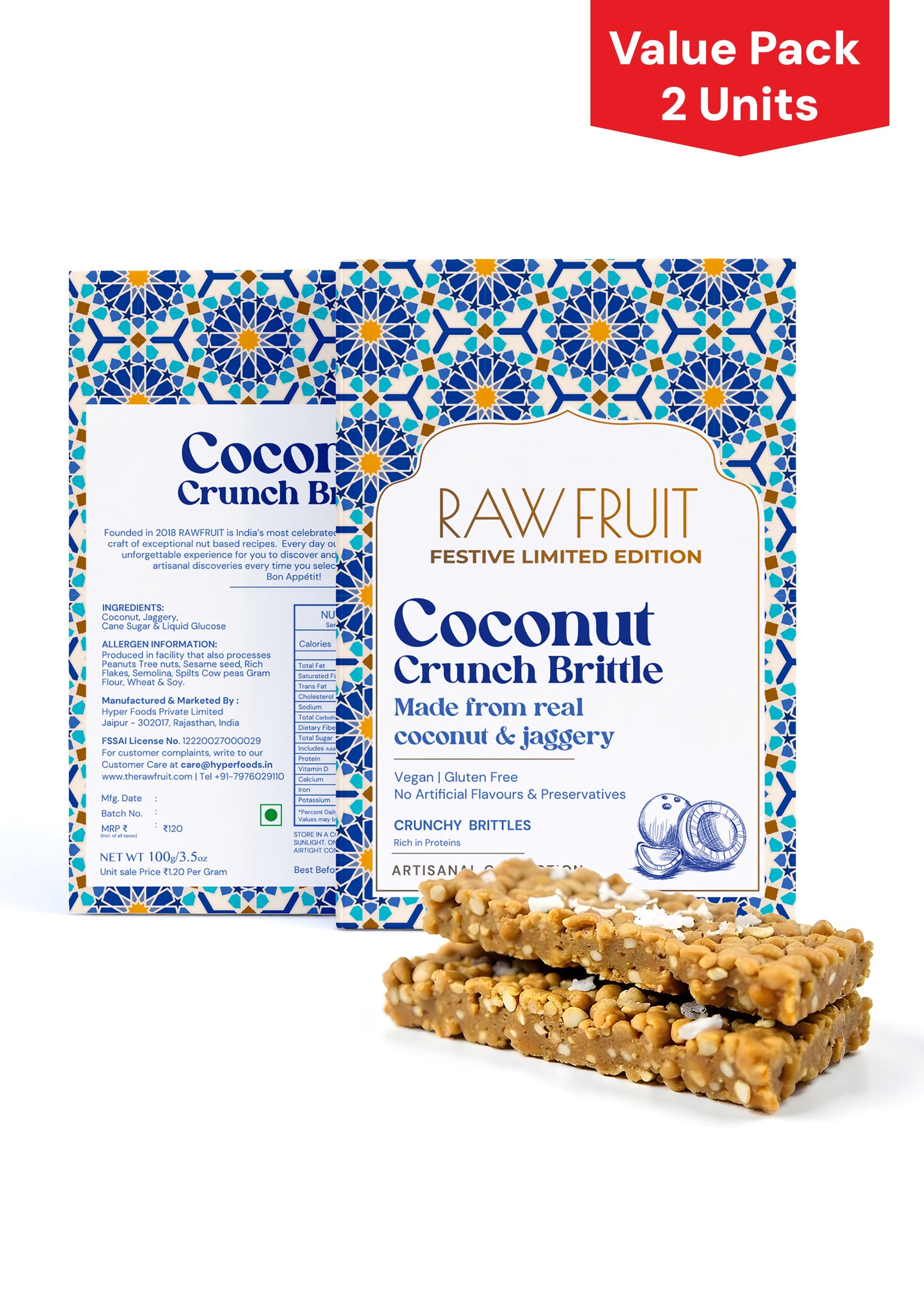 HyperFoods® Coconut Crunch Brittle Pack of 2