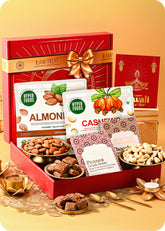 Elegant Diwali Gift Box : Premium Nuts, Brittle & Festive Decor