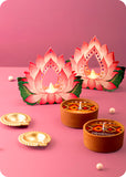 Diwali Delight Box with Brittle, Snacks, Candles & Lanterns