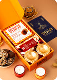 Diwali Gift Box with Date Pralines, Candles & Diyas