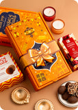 Diwali Gift Box with Date Pralines, Candles & Diyas