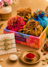 Dry Fruits Gift Hamper with Set of 3 Rakhi