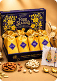 Assorted Dry Fruits Celebration Box with Bhaiya Bhabhi Rakhi