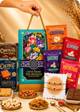 Gifts From The Orchards Dry Fruits & Brittles Gift Pack with Set of 2 Rakhi