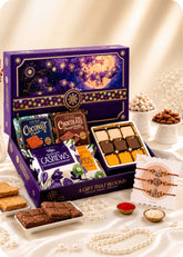 Celebration Hamper Dry Fruits, Brittles & Sweets with Set of 3 Rakhi