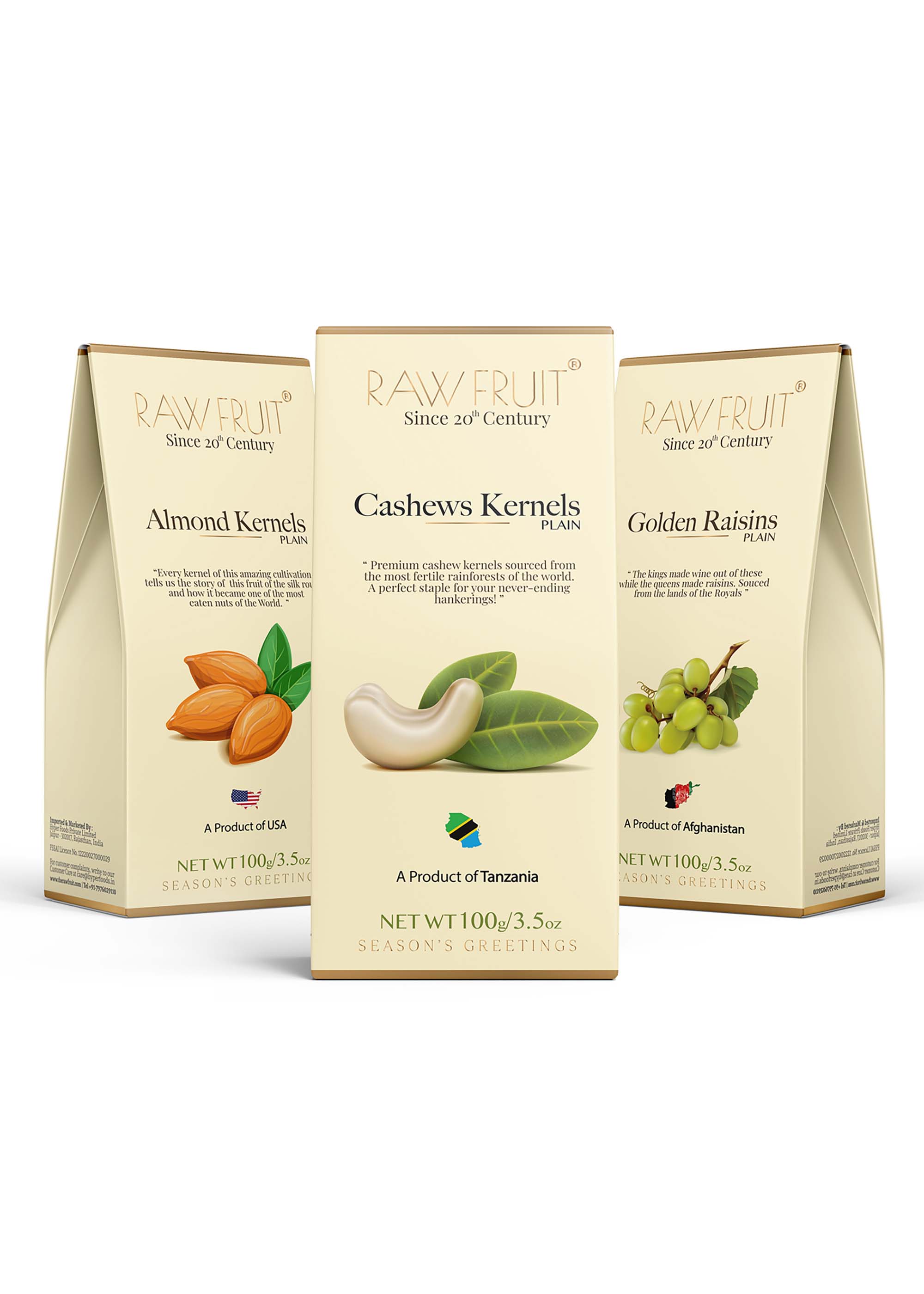 Dry Fruits Combo Pack Cashews, Almonds & Raisins