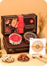 Dry Fruits Box With Rakhi including Cashews and Almonds.