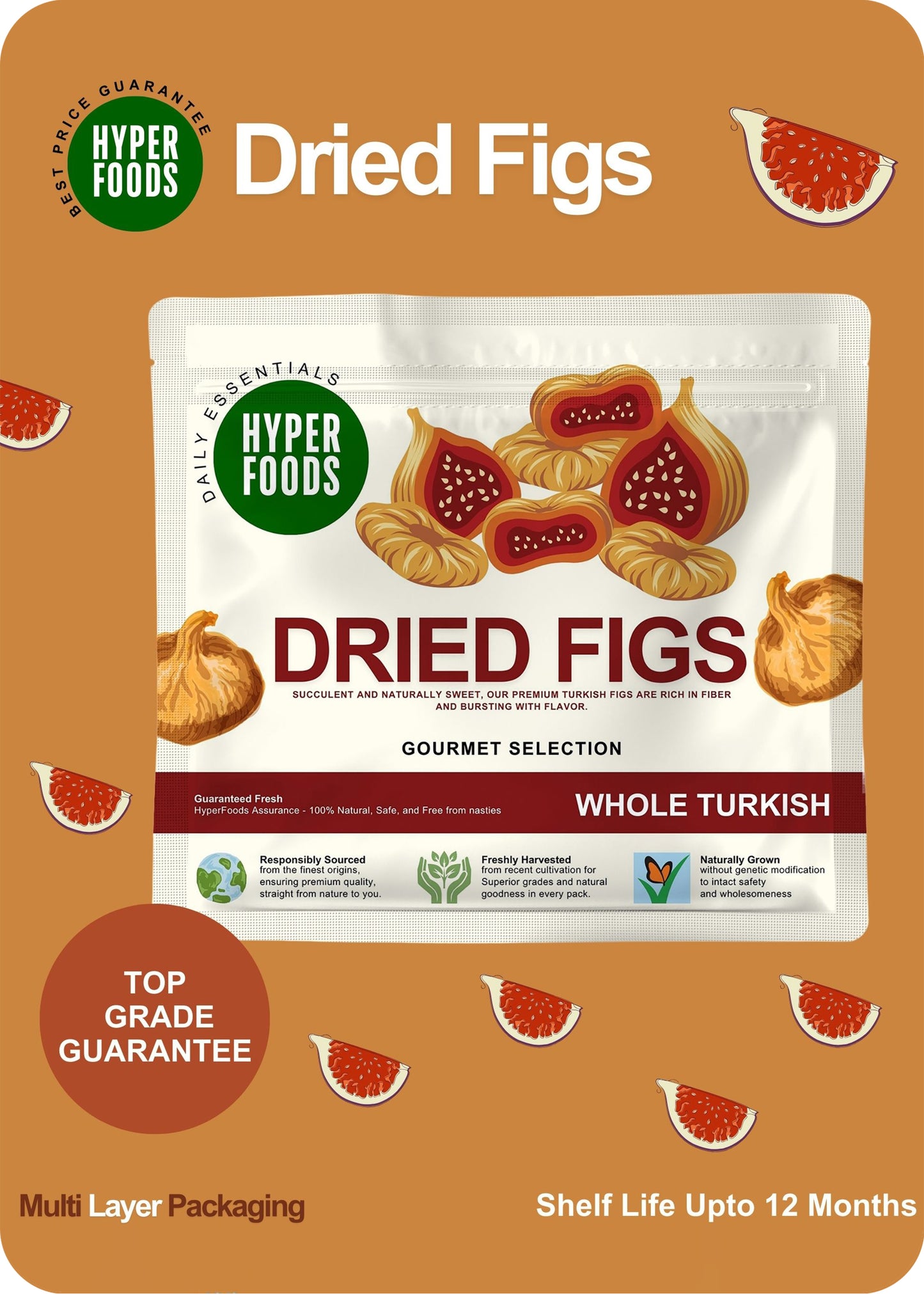 Turkish Figs Resealable Pouch 200gm