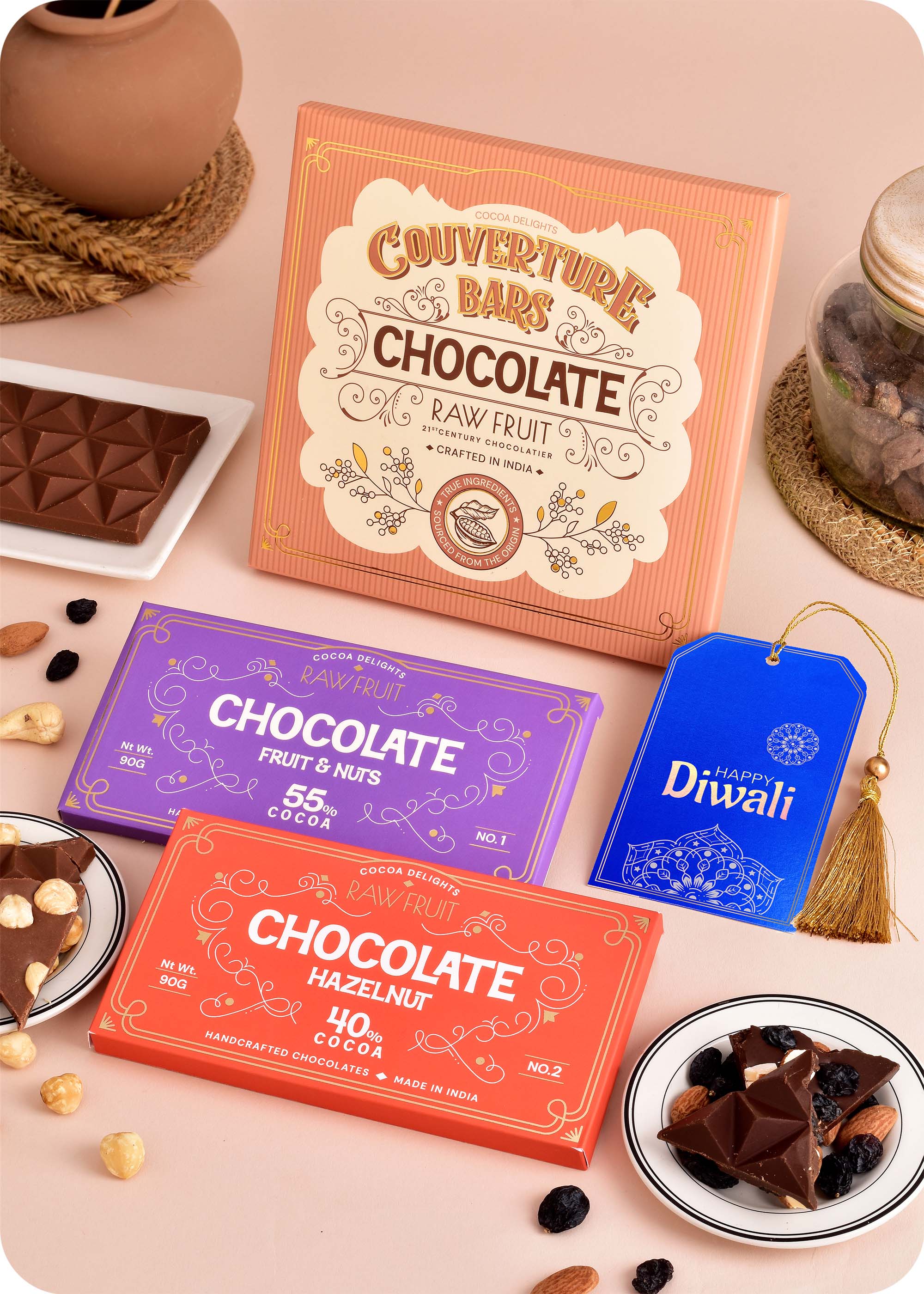 Fruit & Nut and Hazelnut Chocolate Bar