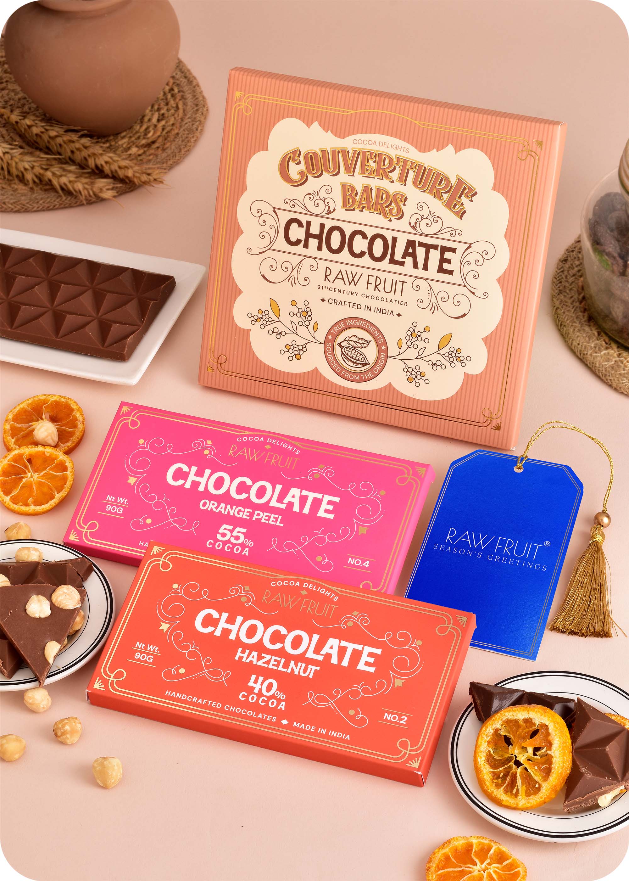 Hazelnuts and Orange Peel Chocolate Bar