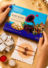Sweet Celebrations: Kaju Katli with Set of 2 Rakhi