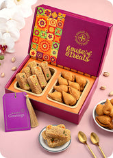 Milk Cake, Dry Masala Samosa Sweets Combo Gift Pack