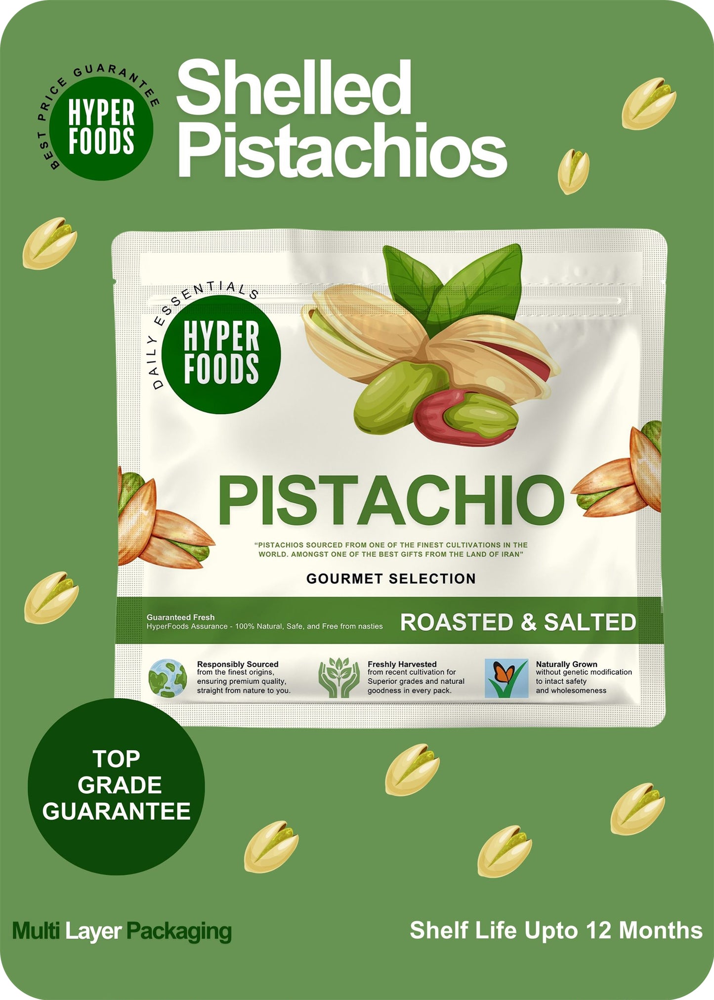 Pistachios Resealable Pouch 200gm