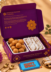 RawFruit Kaju Katli Kachori Sweets Gift Pack with Diwali Greeting Card