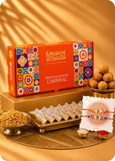 Rakhi Celebration Sweets Gift Pack with Set of 2 Rakhi