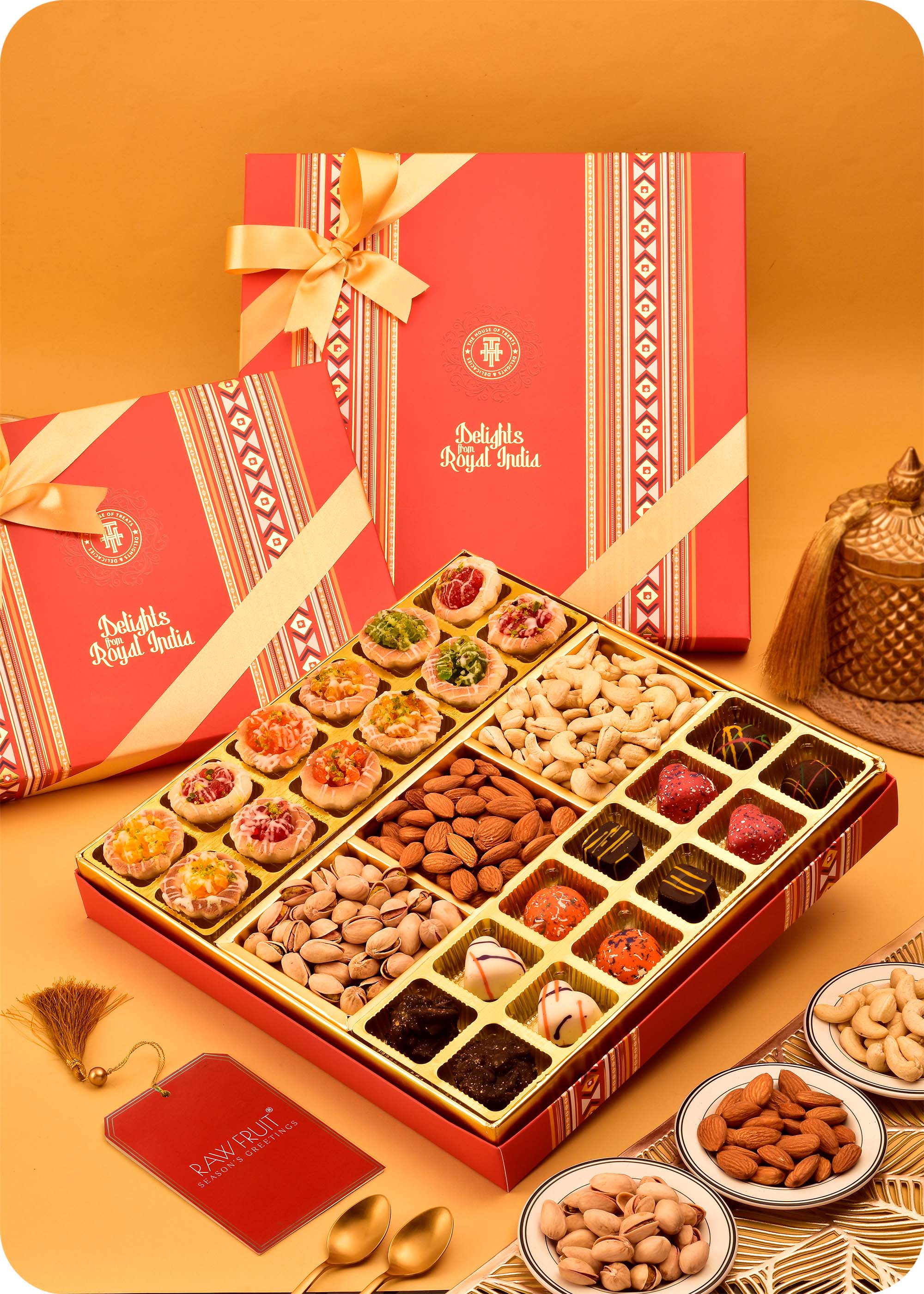 Tarts, Dry Fruits with Chocolate, Sweets Box