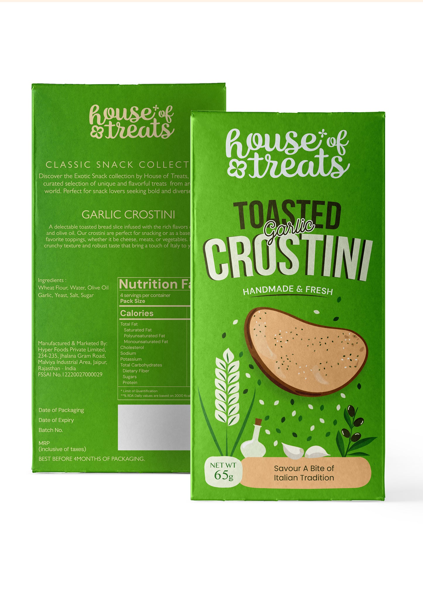 HyperFoods® Toasted Garlic Crostini Snacks