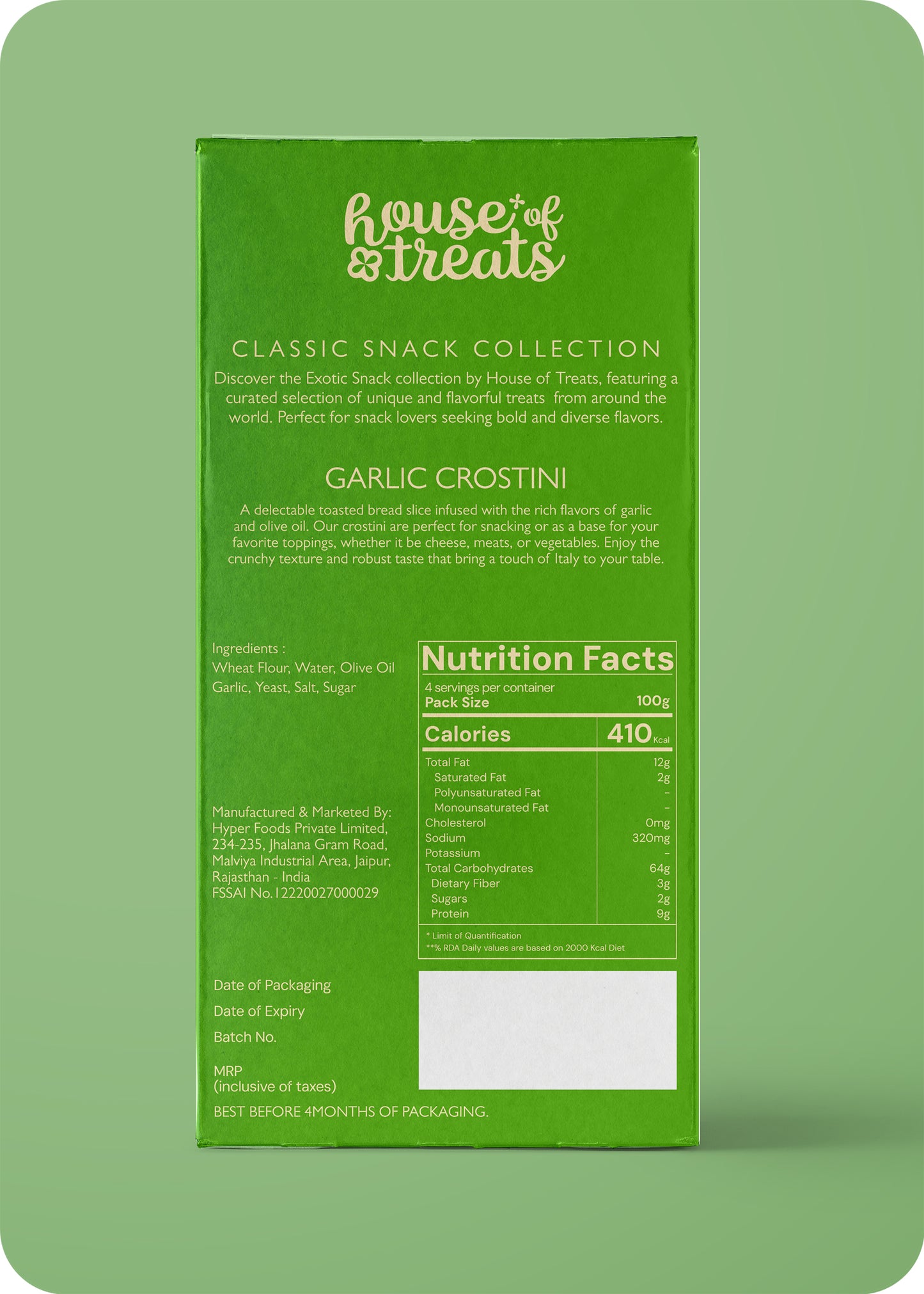 HyperFoods® Toasted Garlic Crostini Snacks
