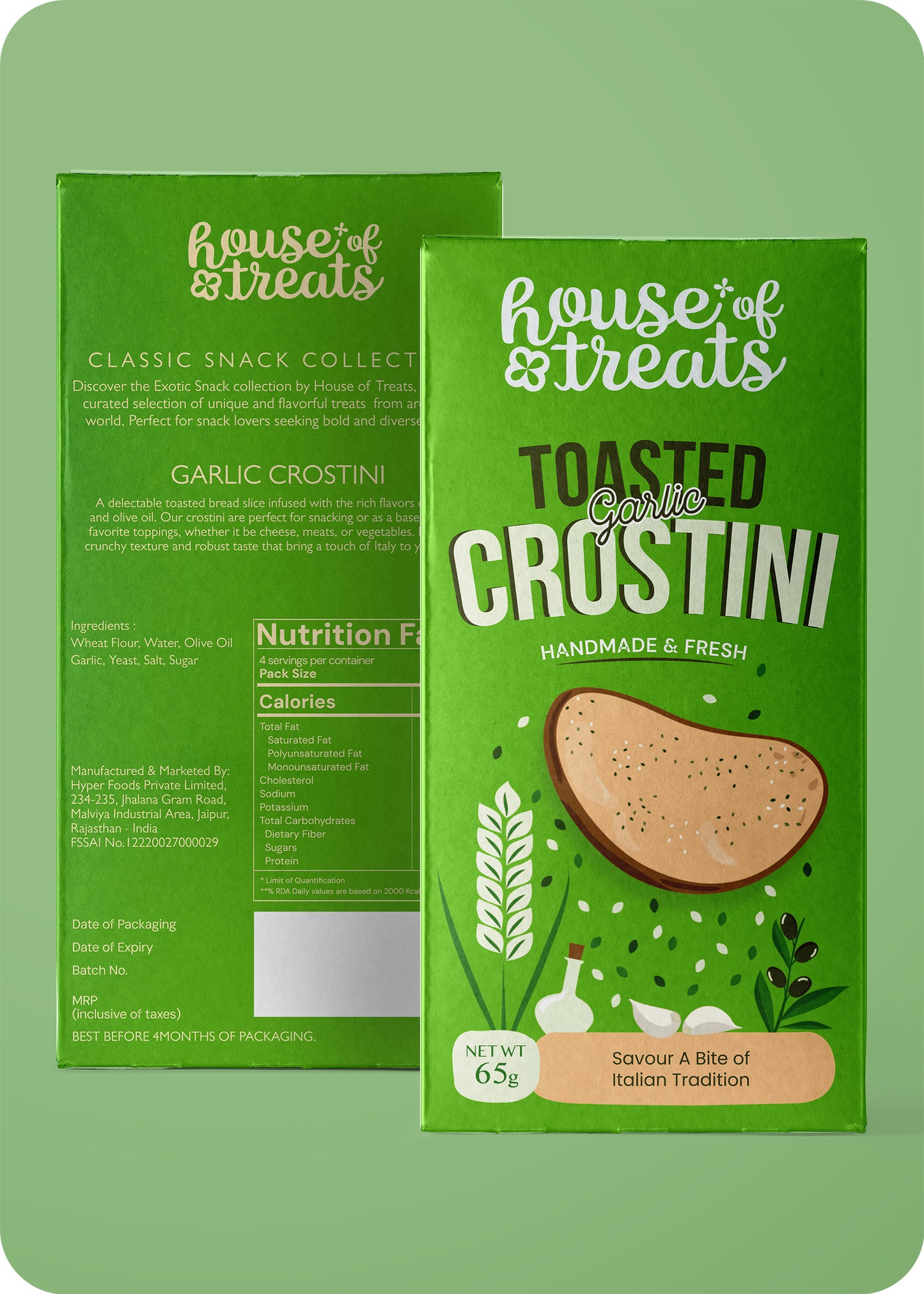 HyperFoods® Toasted Garlic Crostini Snacks