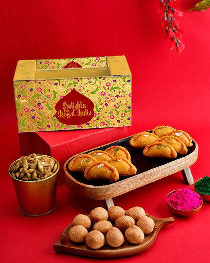 Holi box | dry fruits gift pack | laddoo | premium Indian sweets