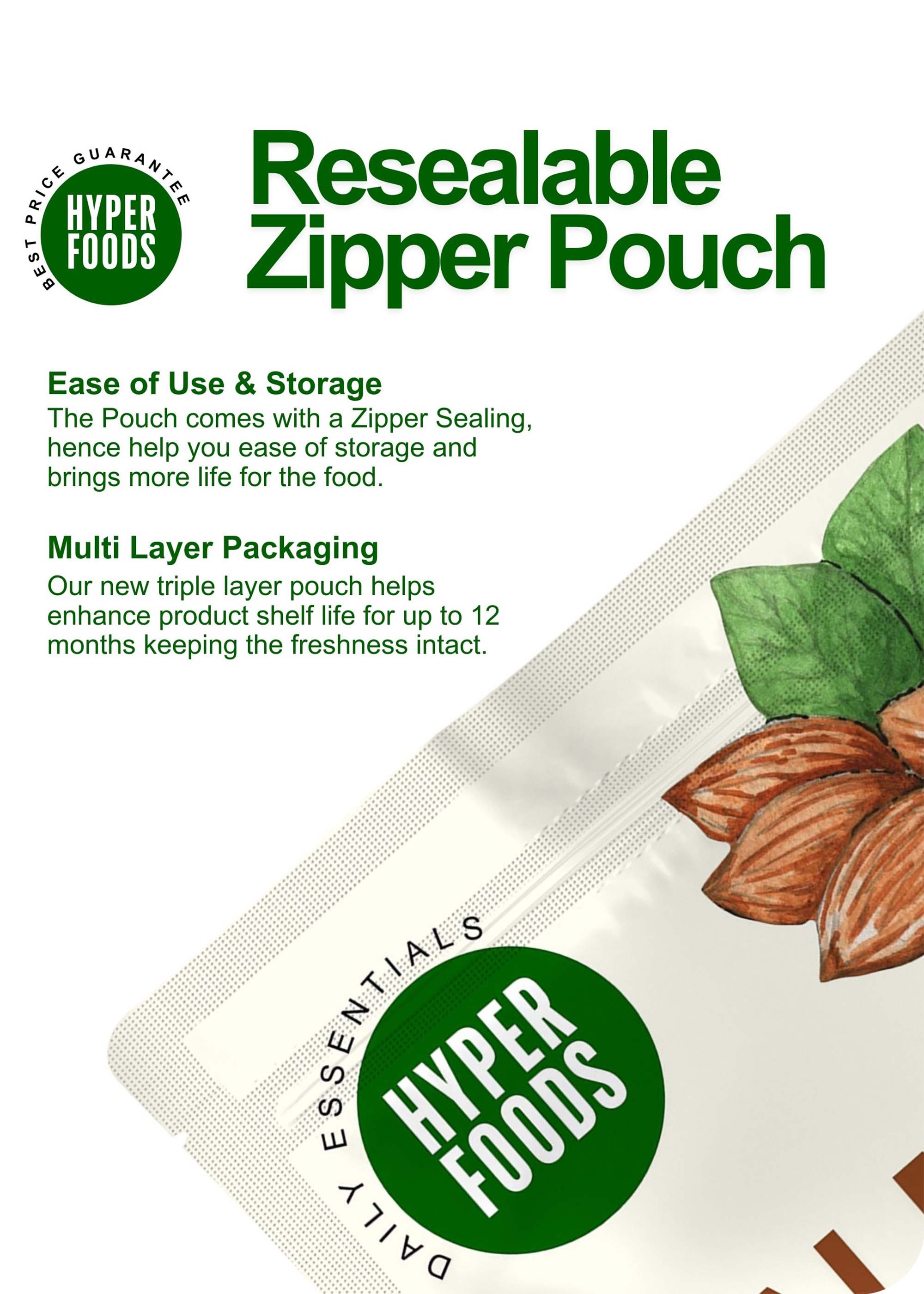 California Almonds Resealable Pouch 400gm (200gm x 2 Each)