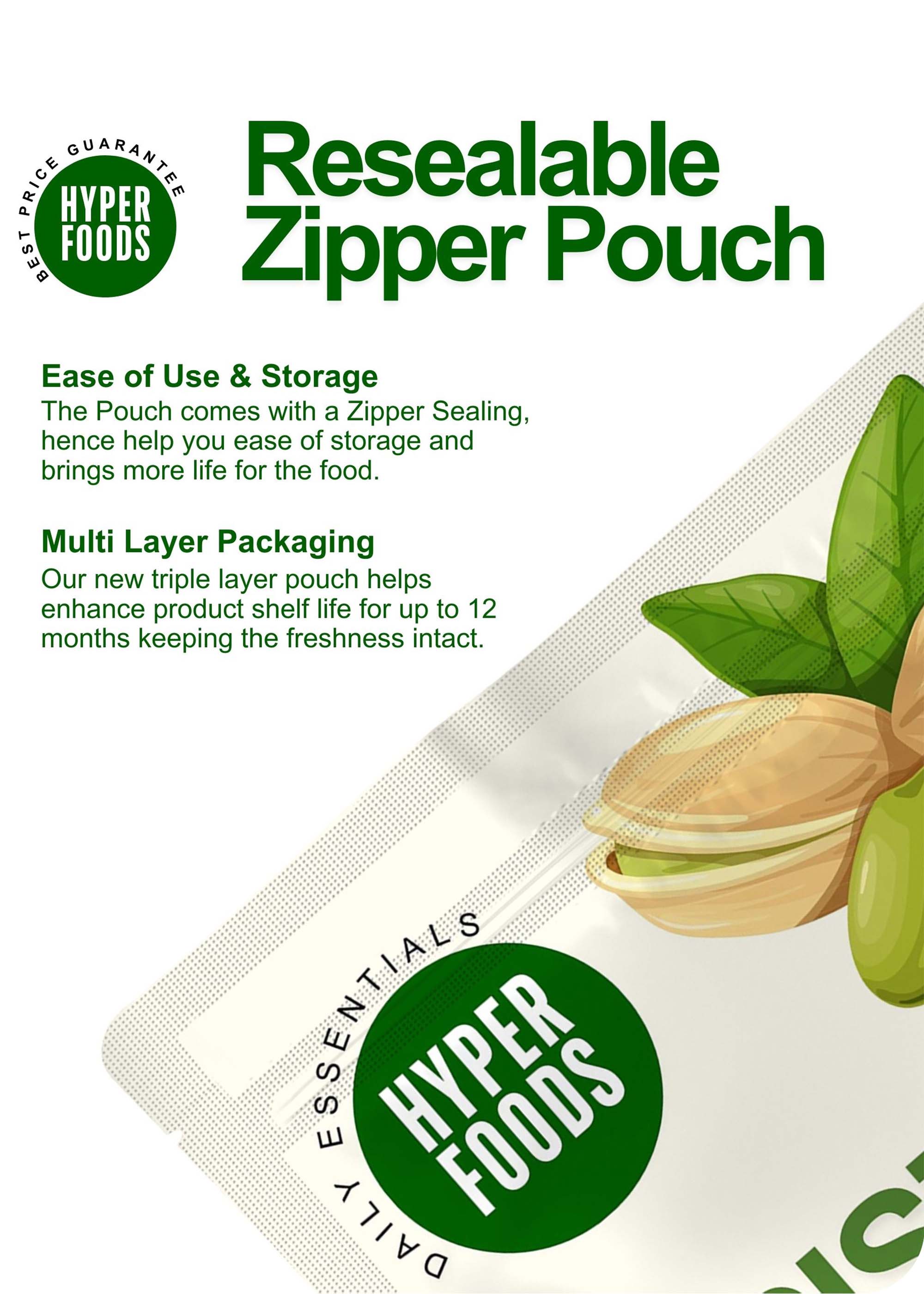 Pistachios Resealable Pouch 400gm (200gm x 2 Each)