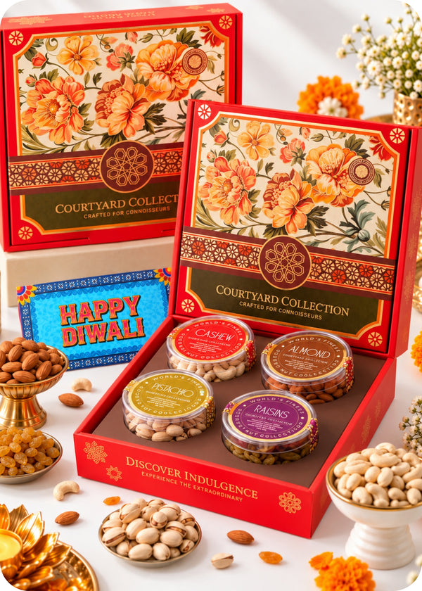 RawFruit Courtyard Collection Dry Fruits Gift Pack 495g with Diwali Greeting Card.
