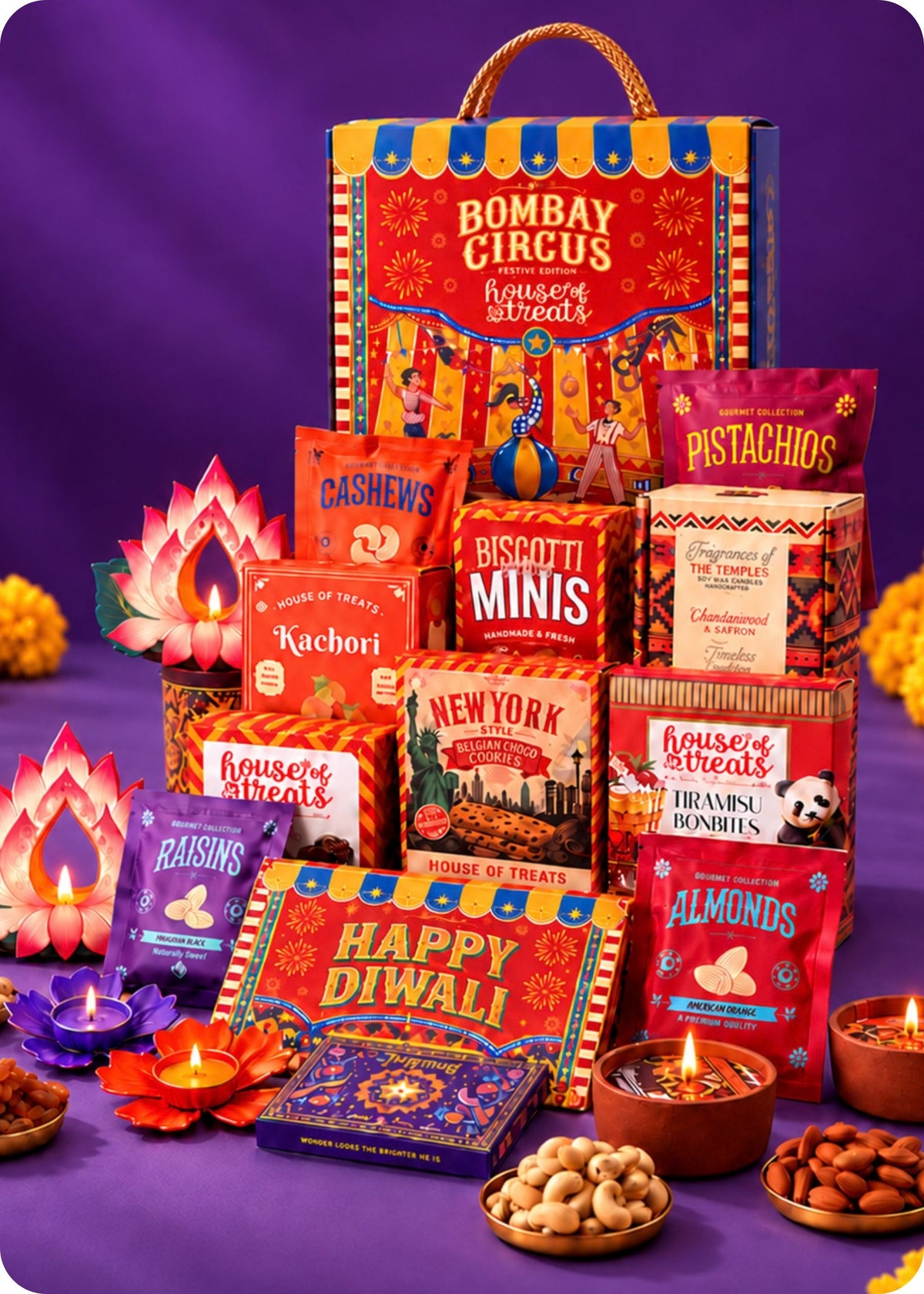 RawFruit Bombay Circus Dry Fruits Snacks Cookies Chocolate Gift Hamper with Diwali Gifts