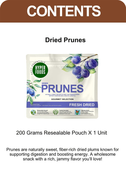 Dried Prunes Resealable Pouch 200gm