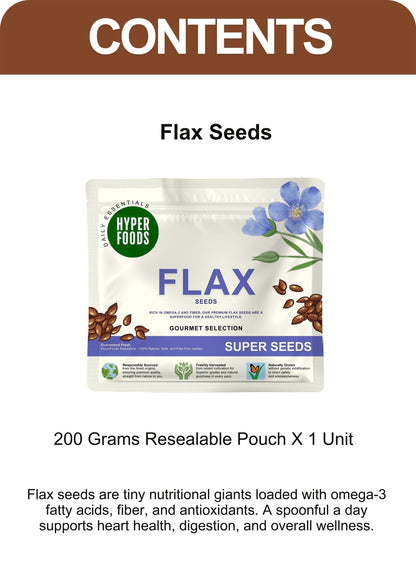Flax Seeds Resealable Pouch 200gm