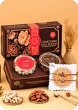 Courtyard Collection - 250 Grams Set of 2 Dry Fruits with Set of 2 Rakhi including Cashews and Almonds.