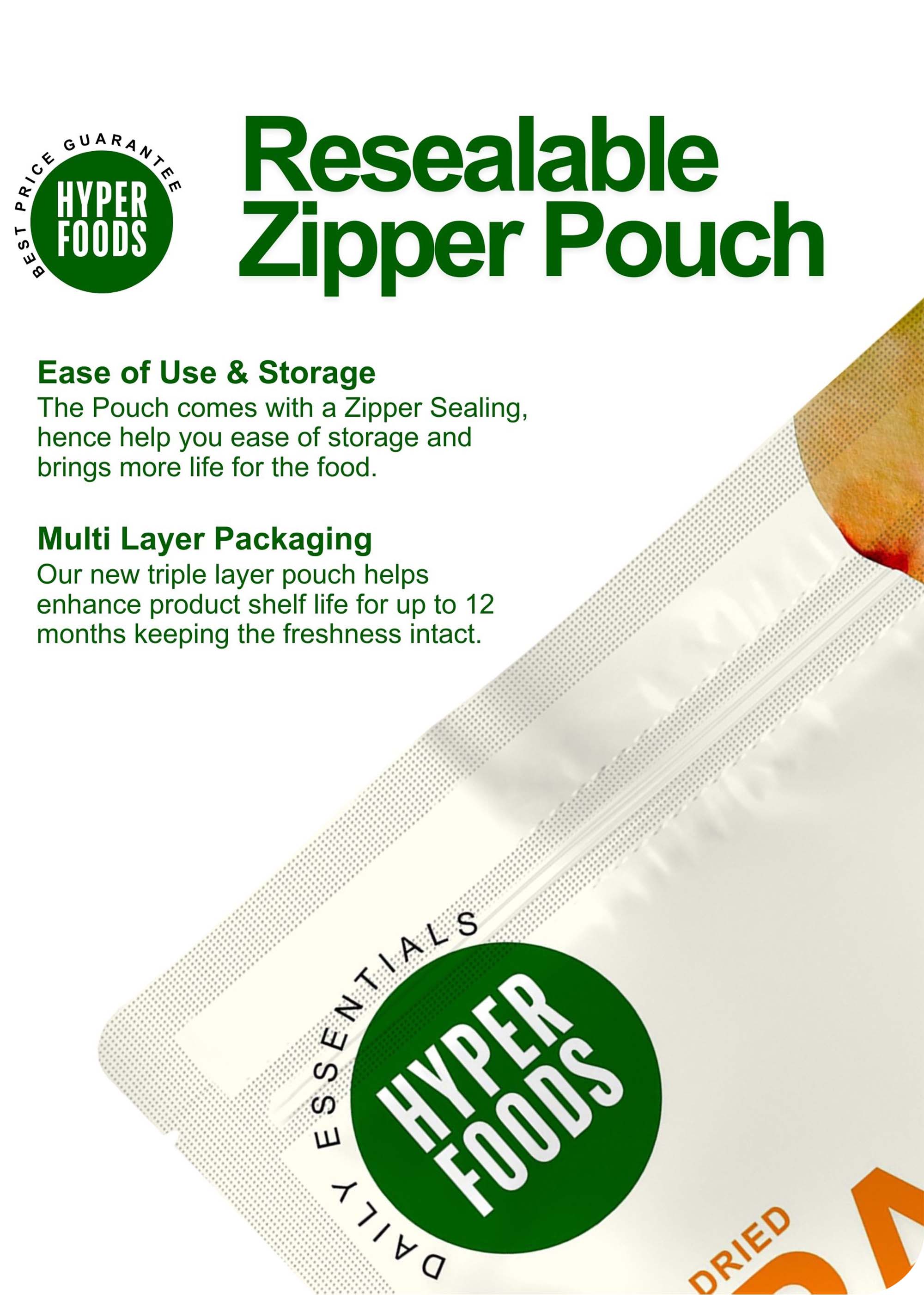 Dried Papaya Sliced Resealable Pouch 400gm (200gm x 2 Pack)
