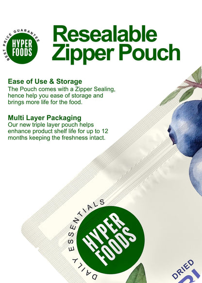 Dried BlueBerry Resealable Pouch 400gm (200gm x 2 Pack)