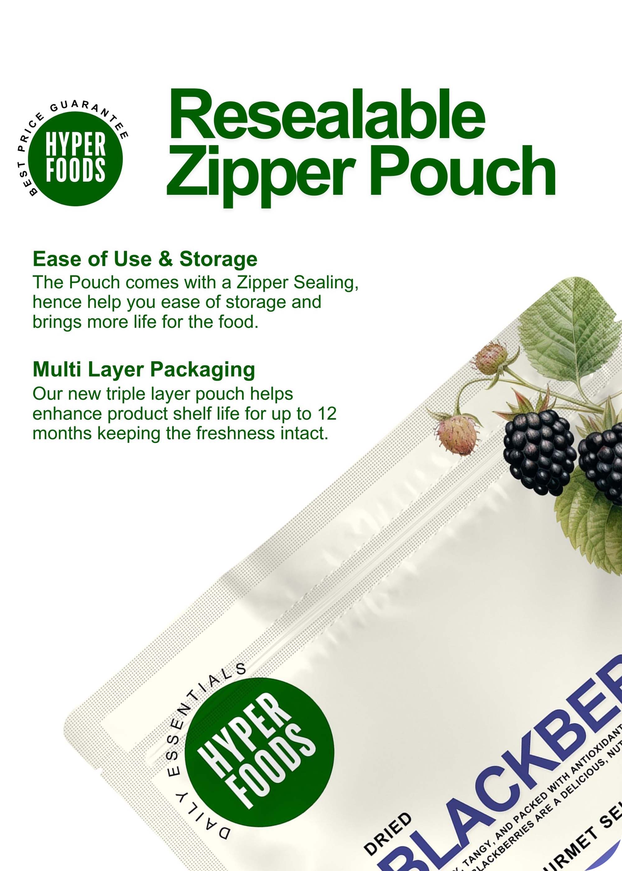 Dried BlackBerry Resealable Pouch 200gm