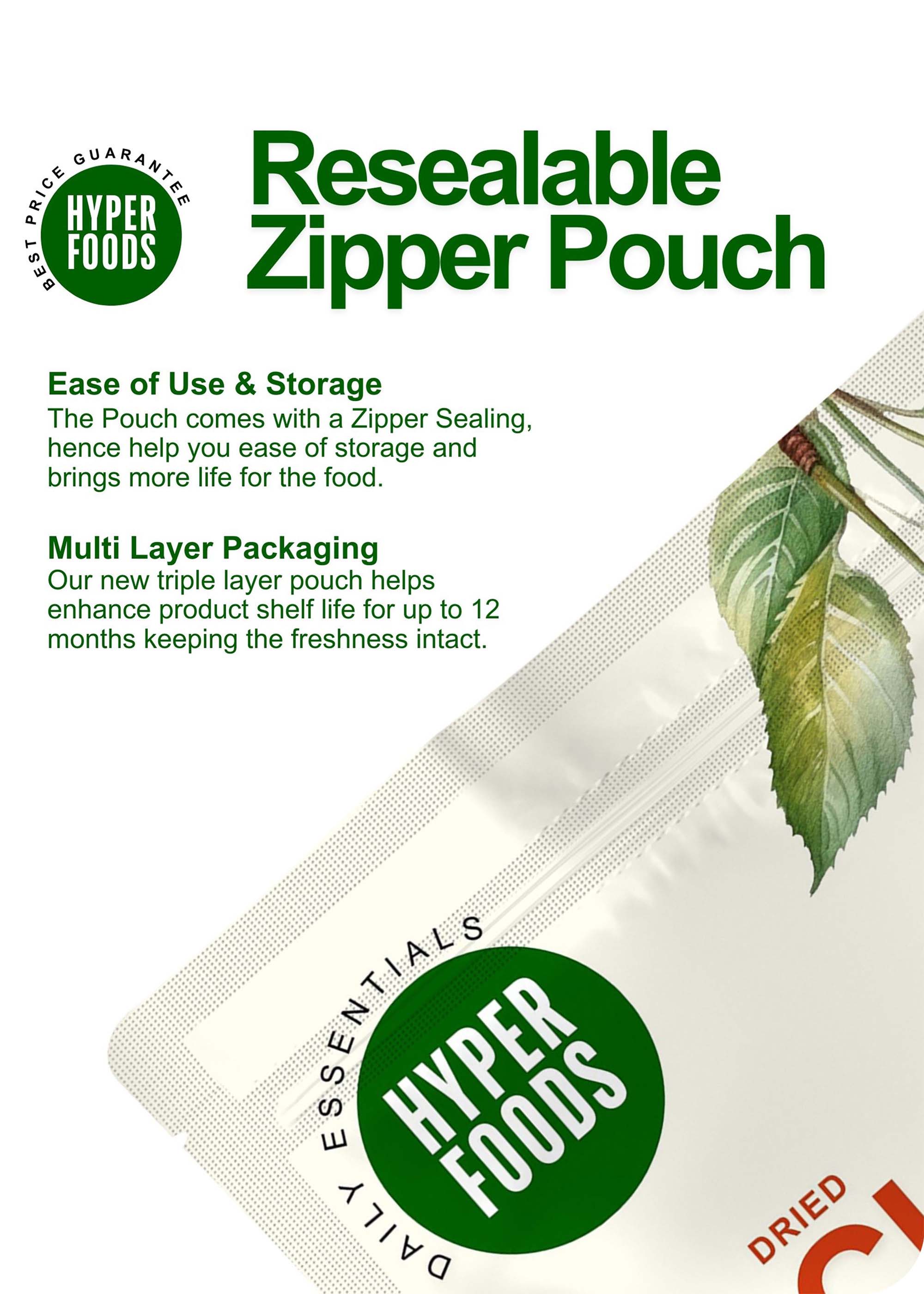 Dried Cherry Resealable Pouch 200gm