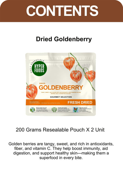 Dried GoldenBerry Resealable Pouch 400gm (200gm x 2 Pack)