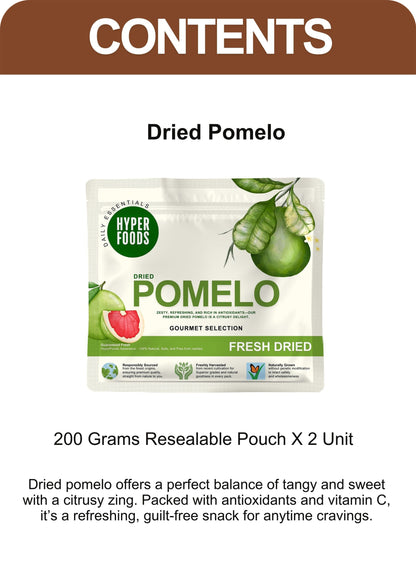 Dried Pomelo Sliced Resealable Pouch 400gm (200gm x 2 Pack)