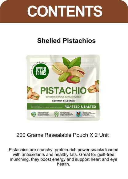 Pistachios Resealable Pouch 400gm (200gm x 2 Each)