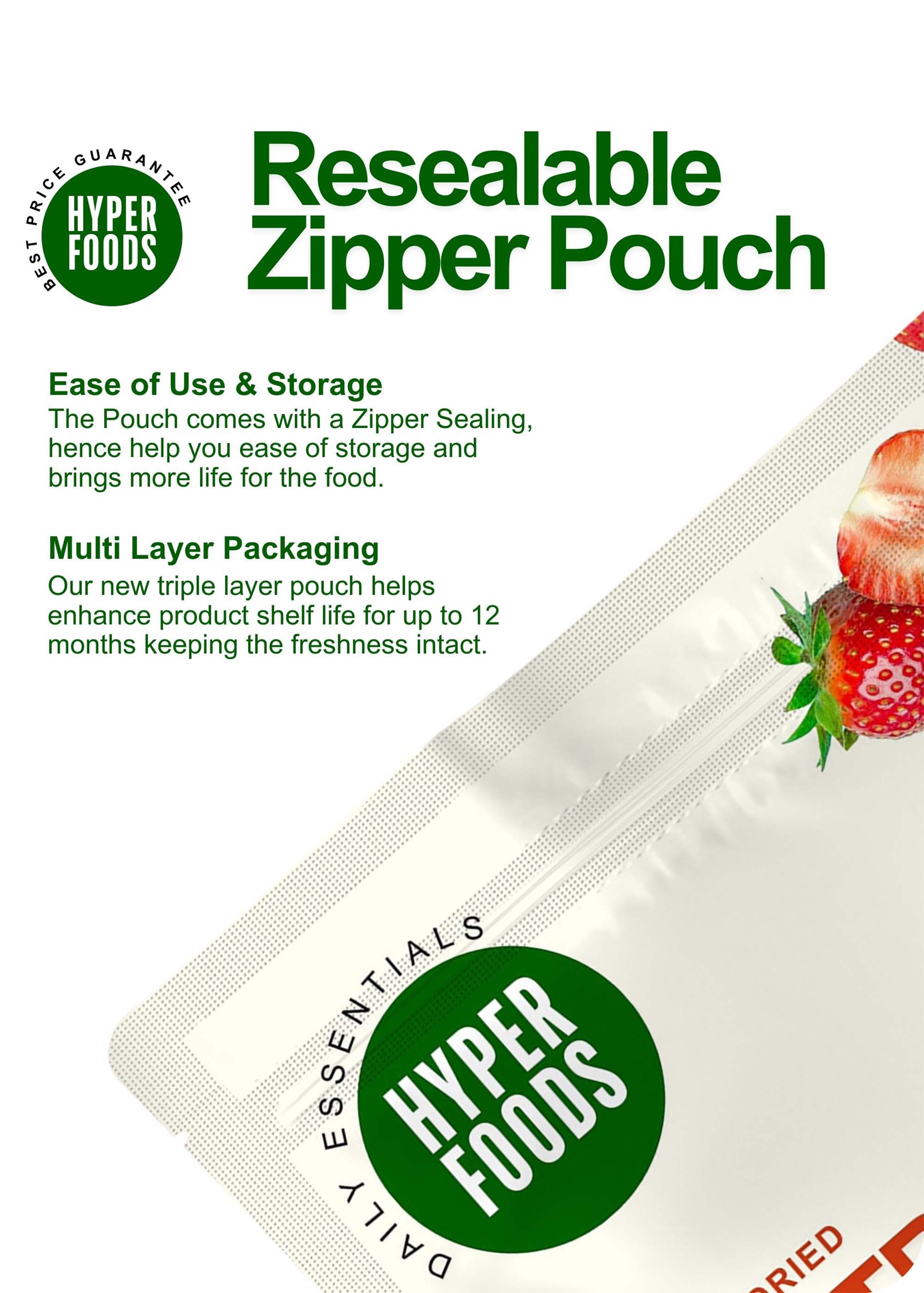 Dried StrawBerry Resealable Pouch 200gm