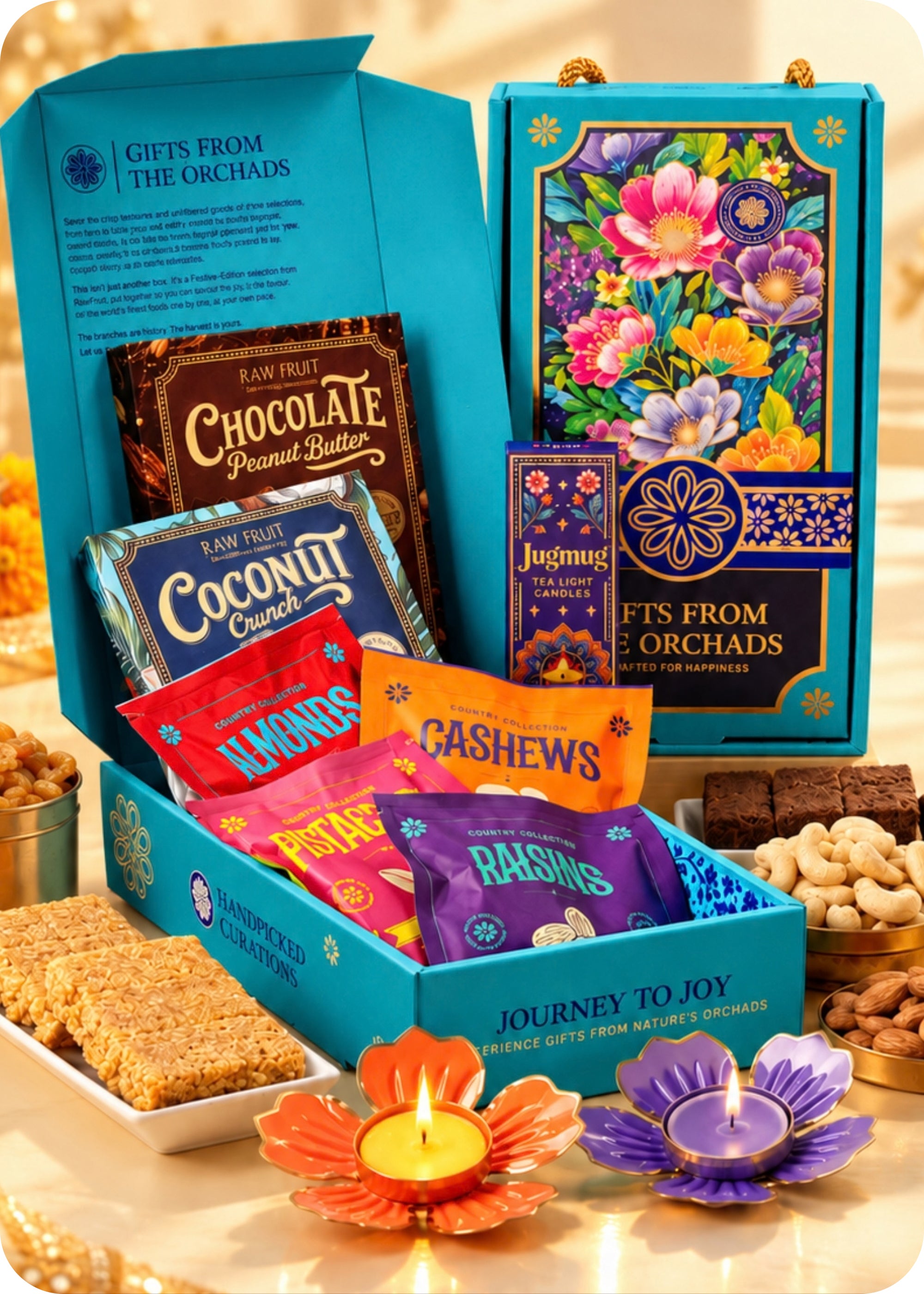 RawFruit Gifts From The Orchards Brittles, Dry Fruits Gift Pack 320g with Diwali Gifts