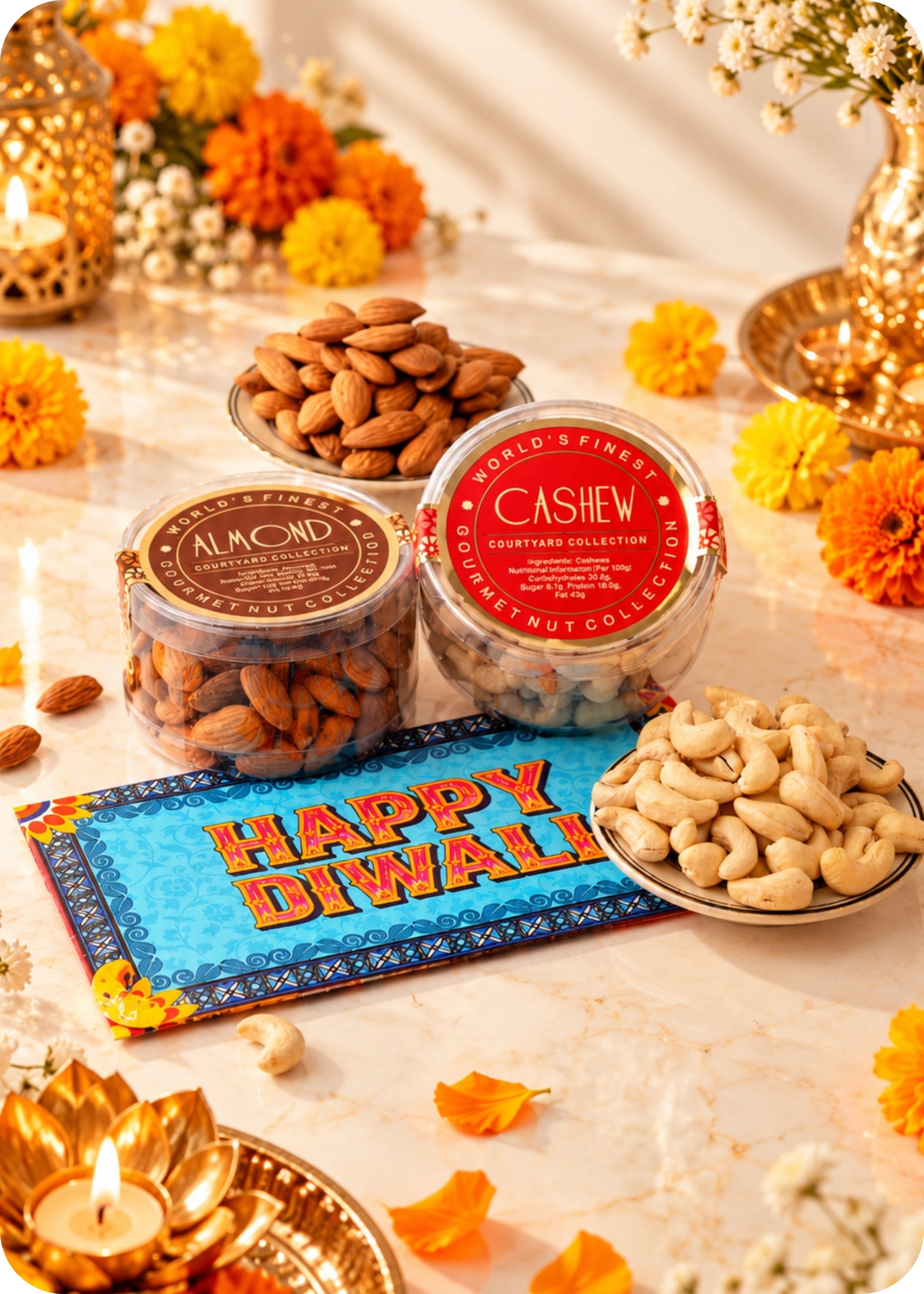 RawFruit Courtyard Collection Dry Fruits Gift Pack 250g with Diwali Greeting Card